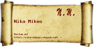 Nika Mikes névjegykártya